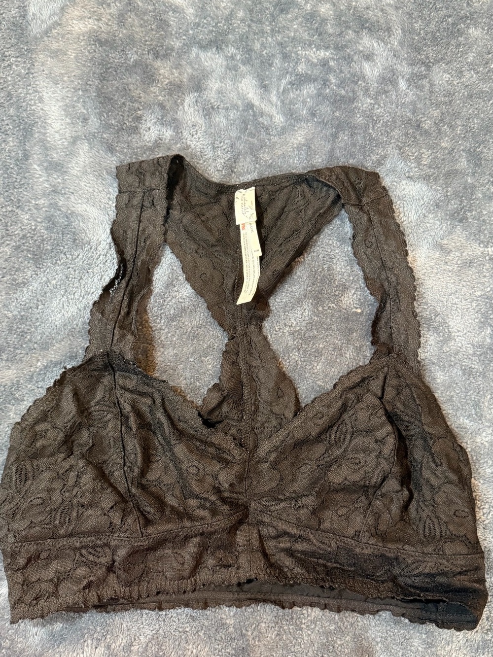 Free People Black Lace Racerback Bralette